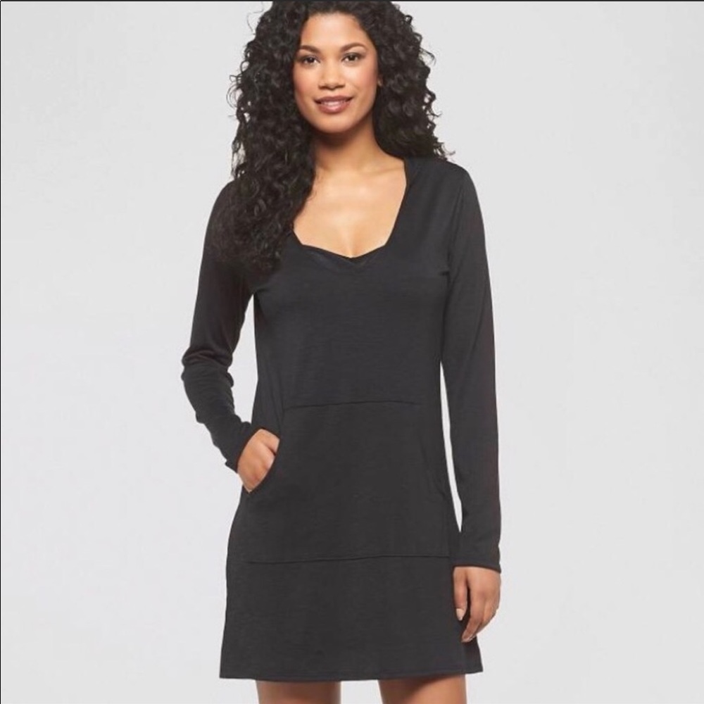 NWT MERONA Black hooded dress/tunic Size XL
